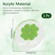 thumbnail image 2 of Amuleto de bolsillo de trébol de cuatro hojas, símbolo de buena suerte, acrílico, 2,76 pulgadas, plano, redondo, planta verde, pisapapeles motivacional positivo, cabujones., 2 of 5