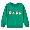 thumbnail image 4 of Odeerbi Kids Boys Girls Christmas Crewneck Sweatshirts Fall Winter Cotton Pullover Sweatshirt Winter Christmas Letter Print Long Sleeve Sweatshirt Kids Clothes Green, 4 of 5