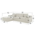 thumbnail image 6 of GAKMCIL 104" 4 Seater Cloud Sectional Couch with L-Shape Left Facing Chaise, Comfy Modular Plush Corduroy Sofa, Upholstered Deep Seat Sofa for Living Room Bedroom (No Assembly Required) (White), 6 of 7