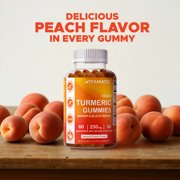 (3 pack) Vitamatic Turmeric Gummies with Ginger & Black Pepper Extract - 95% Curcuminoids - 60 Vegan Gummies