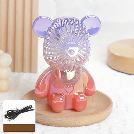 

Jelly Bear Fan 3 Gear Starry USB Charging Student Handheld Desktop Creative Ornaments Fan Strong Wind