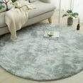 thumbnail image 6 of Gerich 2*2 FT Soft Round Area Rug,Anti-Skid Living Room Bedroom Carpet Fluffy Mat,Light Gray, 6 of 10