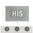 thumbnail image 4 of Jean Pierre "His" 21"x34" Cotton Bath Rug, Gray, 4 of 8
