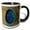 Black/White, variant on 3drose, Abstract Peacock Feather Closeup, 11oz Two-tone Black Mug