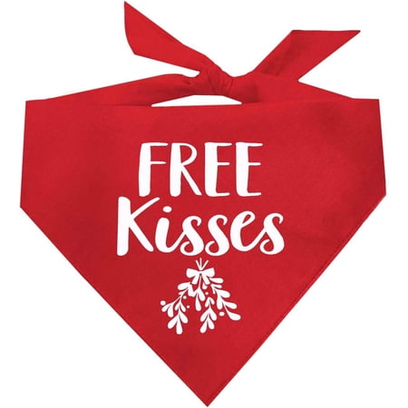 Mistletoe Christmas Dog Bandana (Red, XS 54)
