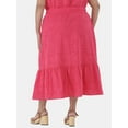 thumbnail image 3 of Time and Tru Women's and Women’s Plus Cotton Eyelet Tiered Midi Skirt, Sizes XS-4X, 3 of 5