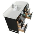 thumbnail image 3 of Fine Fixtures Opulence Collection 48 in. W x 20 in. D x 33 in. H Bathroom Vanity in Black Matte with White Matte Sintered Stone Sink - Chrome hardware, 3 of 7