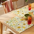 thumbnail image 4 of Abstract Flowers Placemats Set of 4 Yellow Green Floral Leaf Retro Botanical Heat Insulation Washable Place Mats, Rustic Non-Slip Table Mats for Dining Table Party Kitchen Decor,13x19 Inch, 4 of 9