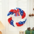 thumbnail image 4 of Patriotic Wreath 4th of July Wreath for Front Door Red White Blue Foam Roses Round Wreath with Independence Day Burlap Bow for Memorial Day Veterans Day Indoor Outdoor Hanging Decoration, 4 of 6