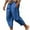 c01Blue, variant on USNSM (S-5XL) Big and Tall Men's Casual Linen Cotton Harem Pants Loose Lightweight Capri Slacks Elastic Waist Hippie Beach Yoga Pants Black XXXXXL