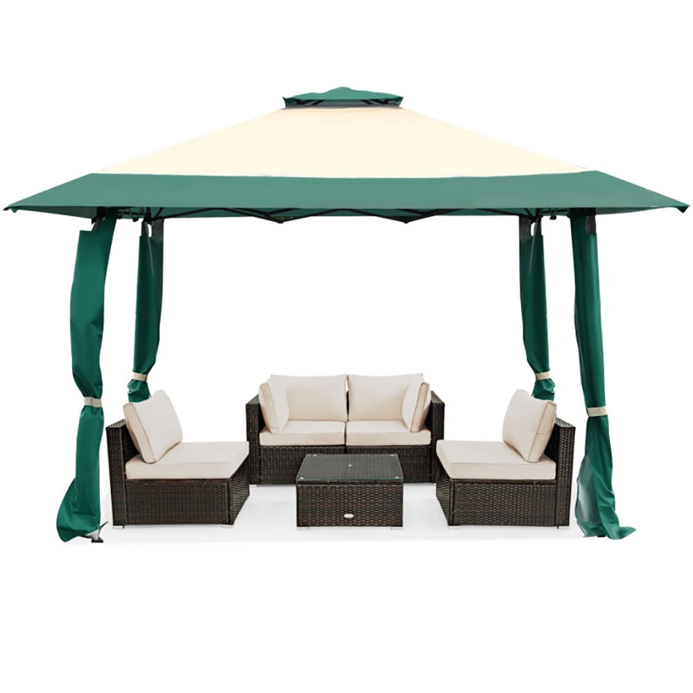 Aimee Lii 13 Feet x 13 Feet Pop Up Canopy Tent Instant Outdoor Folding Canopy Shelter, Backyard Canopy Gazebo, Green
