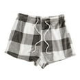 thumbnail image 2 of Wancir Women's 1 Pieces Plaid Fuzzy Pajama Shorts Comfy fuzzy Plush Sleep Shorts Loungewear, 2 of 6