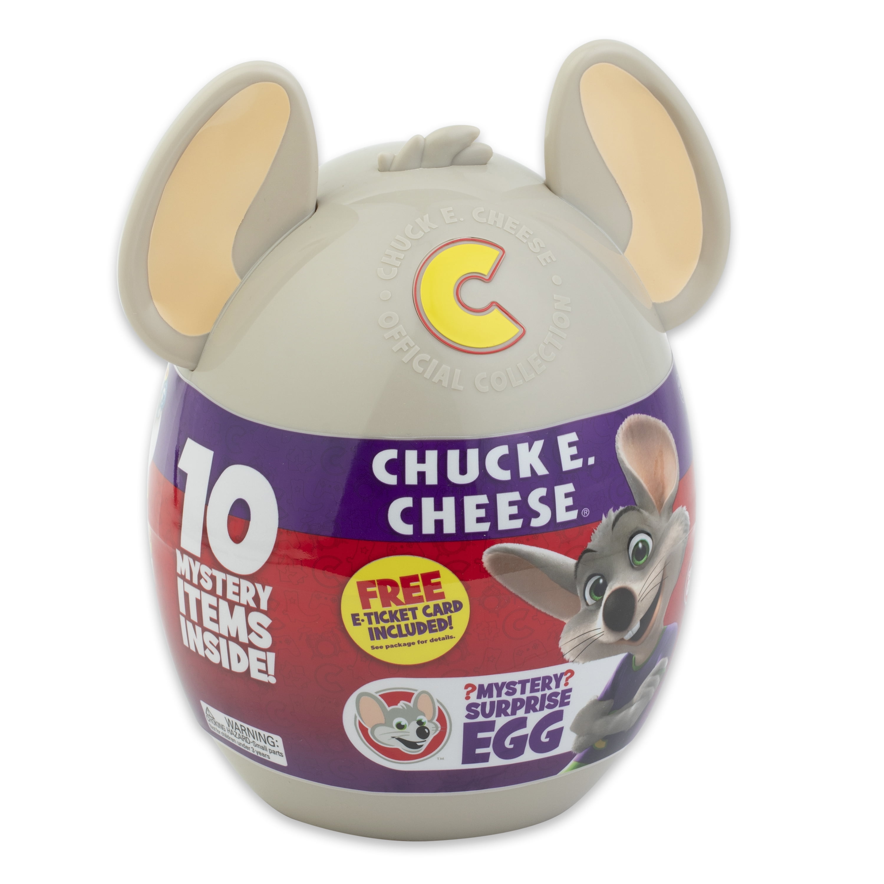 Chuck E. Cheese Mystery Egg, Collectible Figure & Accessories, E Tickets, Official Toy Merch Age Group 3+
