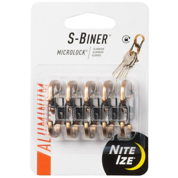 Nite Ize 5-Pack S-Biner MicroLock Aluminum Carabiner - Coyote