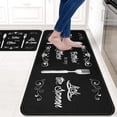 thumbnail image 2 of Black Funny Kitchen Rugs Set - Non-Slip Super Absorbent Mats for Sink, Waterproof Runner Rug for Laundry Room, "No Bitchin' in My Kitchen" Design, Set of 2 (17"x30+17"x48), Adds Humor and Style, 2 of 6