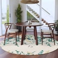 thumbnail image 3 of Teal Green Eucalyptus Round Area Rug 7Ft Washable Circle Rugs for Dorm Laundry Room, Farmhouse Weeping Leaves Linen Non-Slip Carpet Floor Mats Indoor Outdoor Carpet Runner Aesthetic Home Decor, 3 of 8