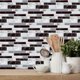 thumbnail image 4 of Azulejos de PVC blanco y negro Guochengdianzi de 20 cm x 10 cm para pared de baño, 4 of 6