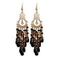 thumbnail image 2 of harmtty 1 Pair Drop Earrings High-end Hollow Out Beads Bohemia Style Tassel Women Hook Earrings Dating Jewelry, 2 of 8