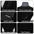 thumbnail image 4 of MAGE MALE Men's Slim Fit 3 Piece Suit One Button Solid Shawl Lapel Blazer Jacket Vest Pants Set, 4 of 6