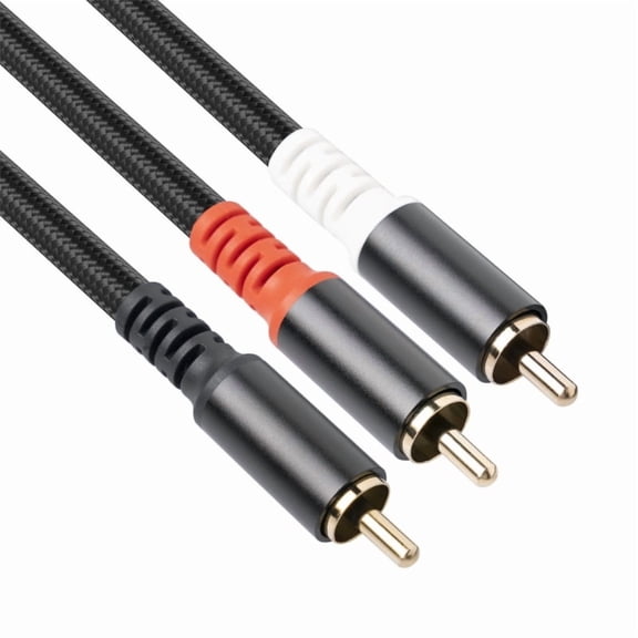 Y Adapter 1 (Male) to 2 (Male) Stereo Audiophiles Y Adapter Subwoofer Cable