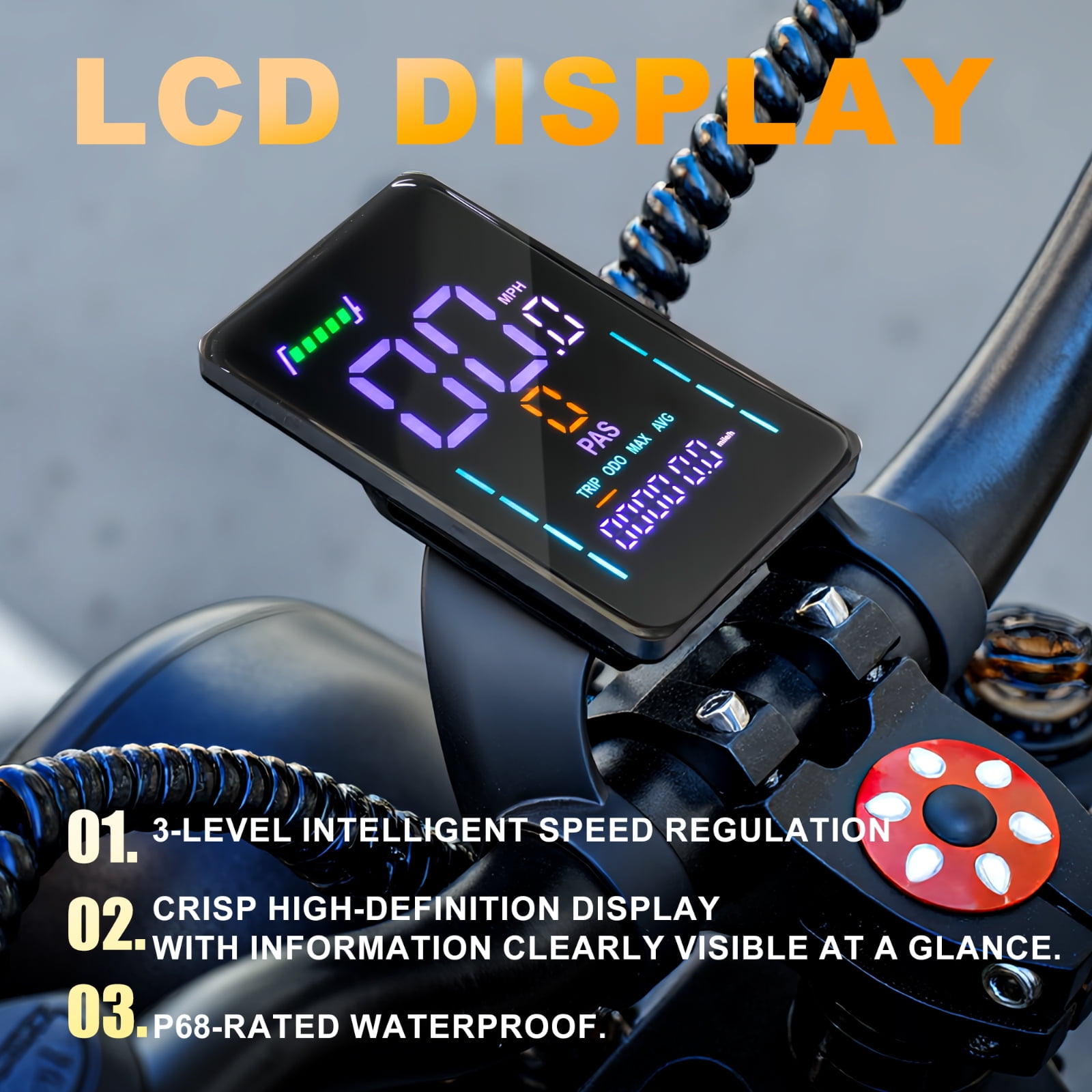 EOEOWTO AK2 Electric Dirt Bike for Adults Peak 1000W 48V 17.8AH Top Speed 34MPH 75Miles Long Range Motor MotorcycleDouble Disc Brake,20*4.0 Fat Tire Off-road E-Bike