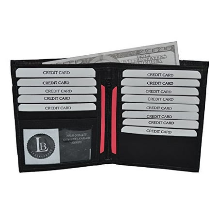 Men's Bifold Hipster Wallet with 13 Credit Card slots by