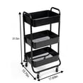 thumbnail image 2 of Mainstays 3 Tier Metal Laundry Cart, Rich Black, Rolling, 2 of 11