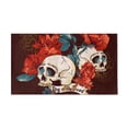 thumbnail image 2 of CADecor Skull And Flowers Day Of The Dead Bath Rug Doormat Floor Rug 30x18 inches, 2 of 2