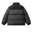 thumbnail image 3 of ZQUUVOU Men's Jacket Solid Color Stand Collar Cotton-Padded Clothes Loose Coat (Dark Gray,L), 3 of 3
