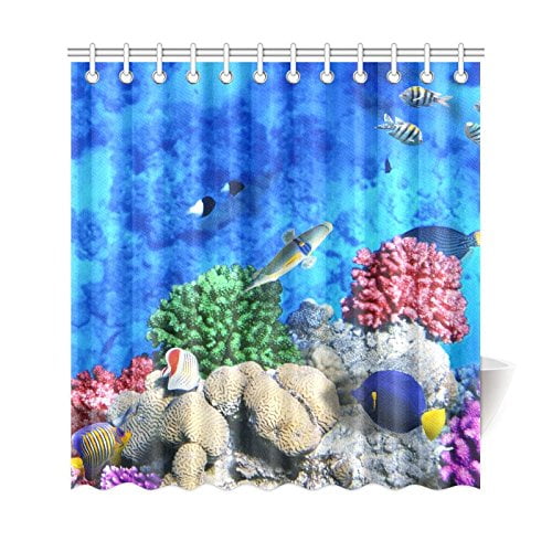 Gckg Underwater World Shower Curtain C Tropical Fish Polyester Gckg Underwater World Shower Curtain C Tropical Fish Polyester Fabric Bathroom Sets 66x72 Inches
