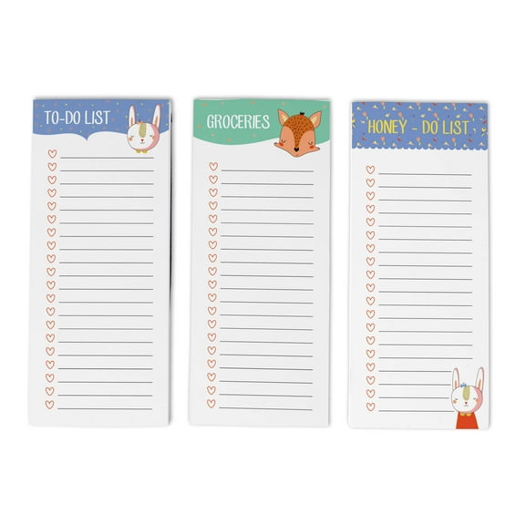 Inkdotpot Pack of 3 Magnetic Fridge To-Do List Notepads- Magnetic Memo Pads For Refrigerator-(50 Sheets Each)-3Q