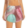 thumbnail image 2 of Hirioo Pastel Macarons Delight for Women's Double Layer Athletic Shorts High-Performance Gym Shorts with Inner Pocket, Elastic Waistband-Medium, 2 of 7