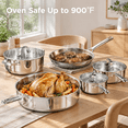 Tri-ply Stainless Steel Cookware Set 10-Piece Pots and Pans for All ...