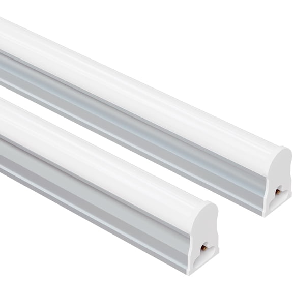 4FT LED Shop Lights (2 Pack), 2000LM 6500K Super Bright White T5 Commercial Lights, 20W Linkable Utility Integrated Single Fixture for Gym/Garage/Ceiling/Under Cabinet, Plug & Play