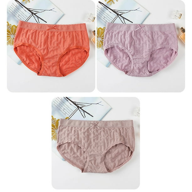 Coofit 4 Pairs Women Brief Panties No Muffin Stretchy Nylon