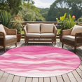 thumbnail image 4 of Round Rugs 7Ft, Pink Ombre Round Area Rug Washable Indoor Throw Carpet, Modern Moire Abstract Art Luxury Large Non Slip Circle Rug for Dining Room Playroom Home Decor Aesthetic, 4 of 8