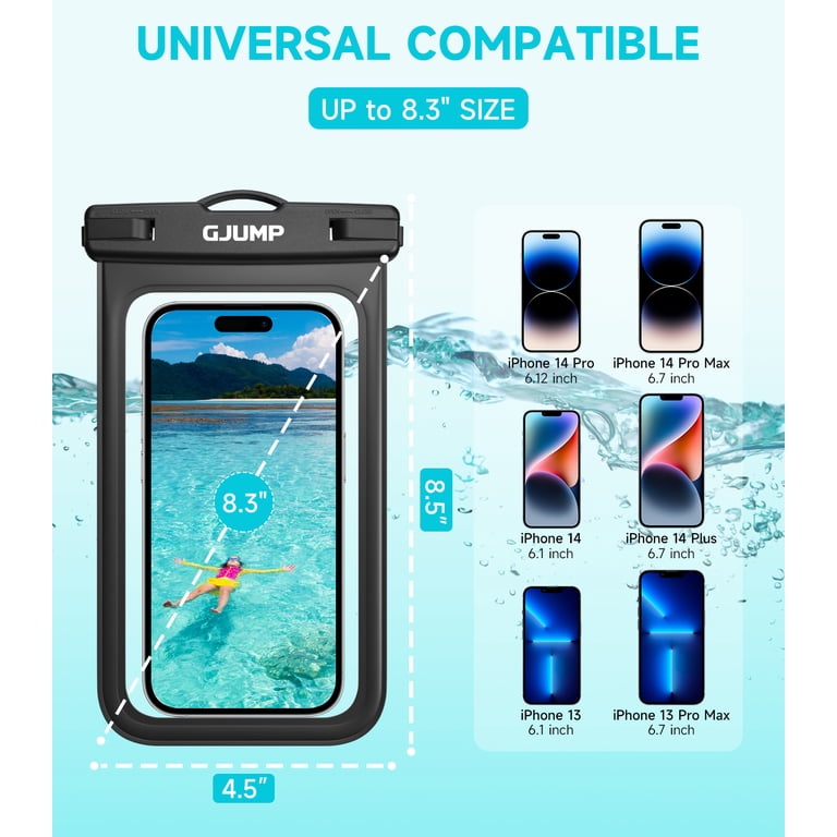 Gjump Waterproof Phone Pouch 2 Pack, Ipx8 Cellphone Dry Bag Beach Essentials for Cruise Travel Gjump Waterproof Phone Pouch 2 Pack, Ipx8 Cellphone Dry Bag Beach Essentials for Cruise Travel