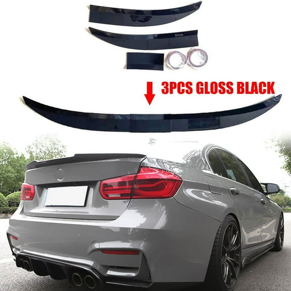 Universal Rear Trunk Spoiler Lip Wing Adjustable 45"-50" (Duckbill Lip) ABS Rear Lid Spoiler, Gloss Black
