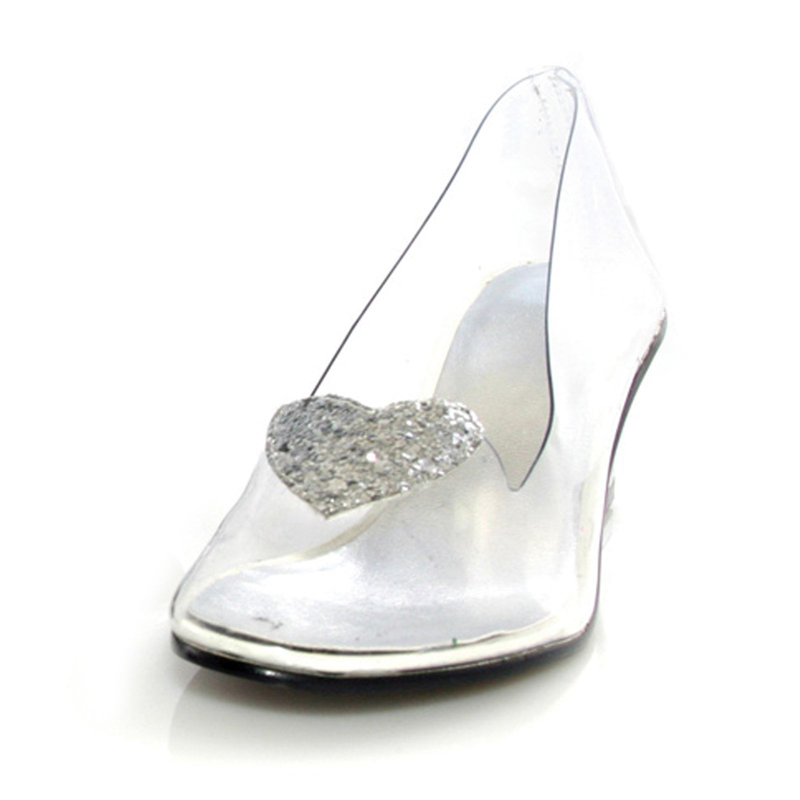 clear silver shoes