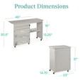 thumbnail image 3 of Best Choice Products Sewing Machine Table & Desk w/ Craft Storage and Trays - Gray, 3 of 8