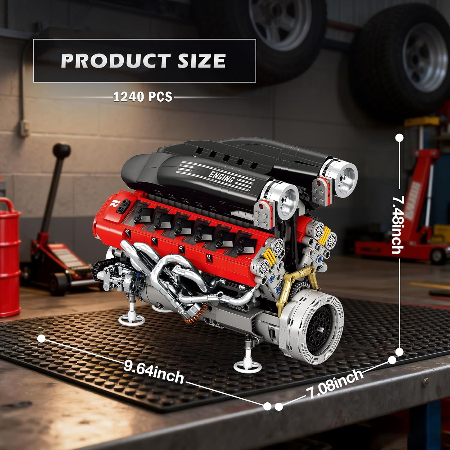 V12 Engine Building Kit for Adults, 65° V-Angle Supercar Engine Model with Motor, Precision Mechanical Model Engines Kit for Display & Collection