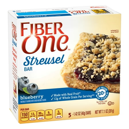 Fiber One Blueberry Streusel Bar, 7.1 oz Box
