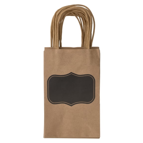 8 Packs: 13 ct. (104 total) Small Black Label Kraft Paper Bags by Celebrate It