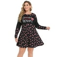thumbnail image 1 of HDE Womens Plus Size Party Dress Ugly Christmas Sweater Long Sleeve Skater Dress (Dear Santa Bring Wine, X-Large), 1 of 6