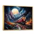 thumbnail image 2 of Designart "Cosmic Rails An modern Train II" Transportation Floater Framed Canvas Print, 2 of 7