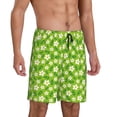 thumbnail image 2 of Balery Daisies Flowers Pantalones cortos de pijama de punto de algodón para hombre con cinturilla y bolsillos-Small, 2 of 6