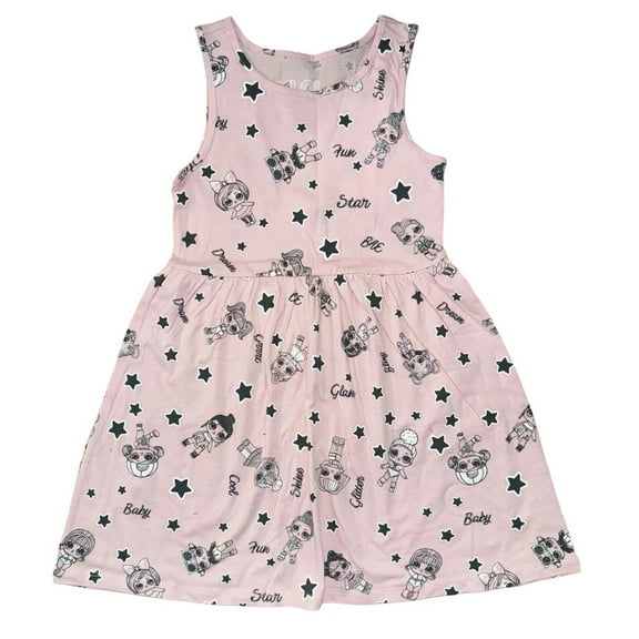 L.O.L Surprise Pink All Over Print Sleeveless Big Girl's Dress LG(10/12)