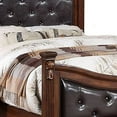 thumbnail image 2 of Jax Traditional Queen Size Bed Tufted Upholstered Headboard Cherry Brown, 2 of 5