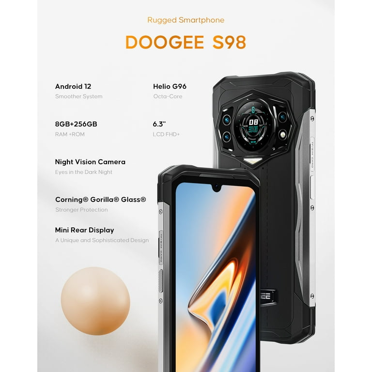 DOOGEE S98 Pro Rugged Smartphone 8+256GB 20MP Night Vision 6.3