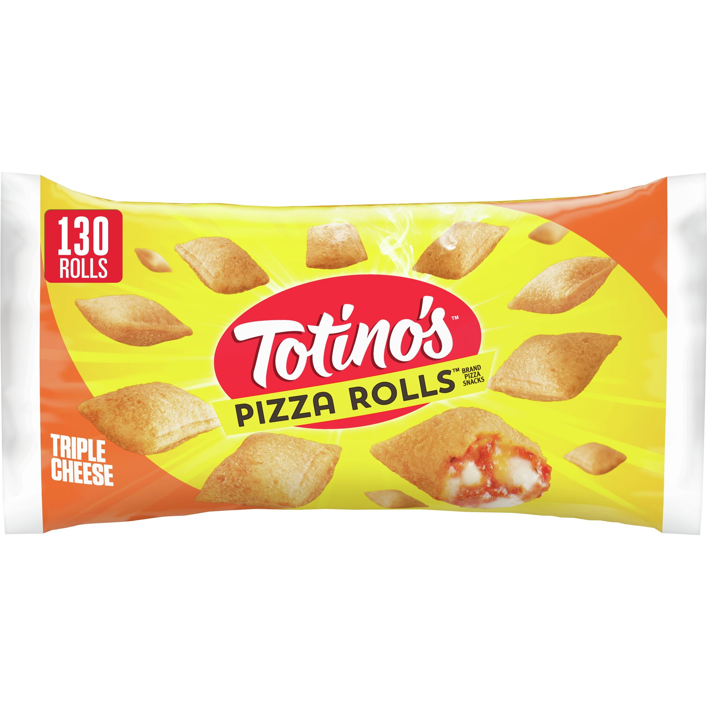 Totino's Frozen Pizza Rolls, Triple Cheese, 130 Rolls, 63.5 oz Bag